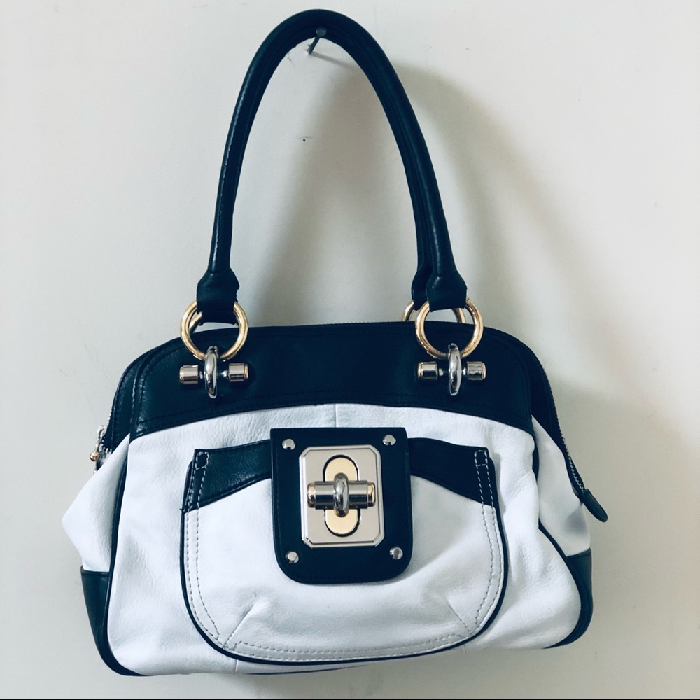 Makowsky Black And White Shoulder Bag/Satchel